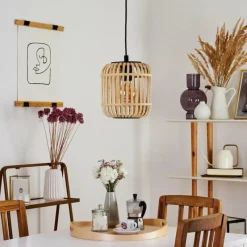 Style Boho-Chic-hofstein Suspension Sukhothai Noir, 1 lumière