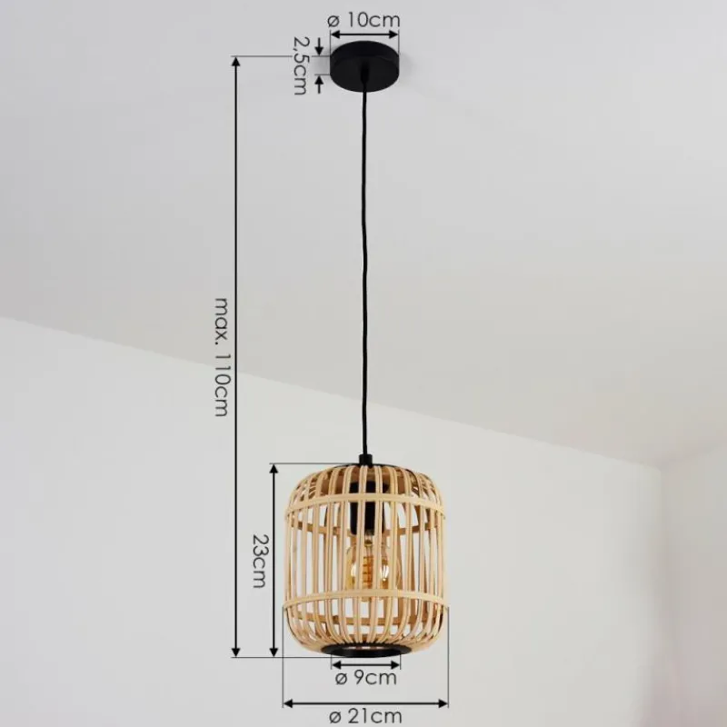 Style Boho-Chic-hofstein Suspension Sukhothai Noir, 1 lumière