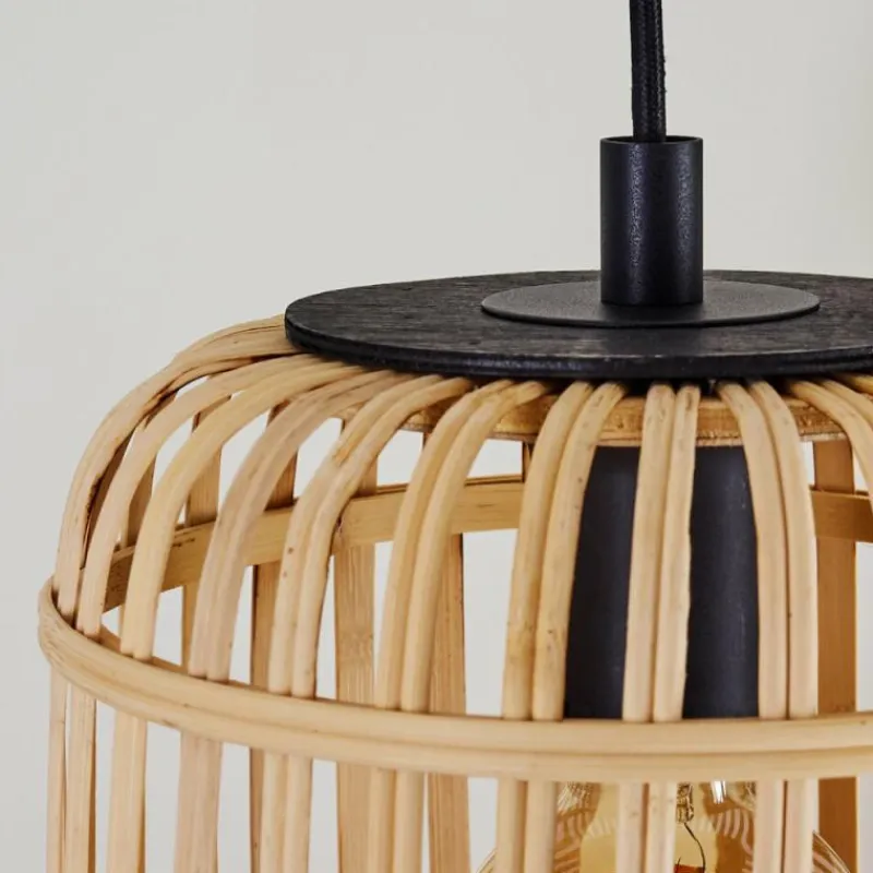 Style Boho-Chic-hofstein Suspension Sukhothai Noir, 1 lumière