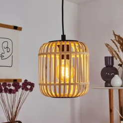 Style Boho-Chic-hofstein Suspension Sukhothai Noir, 1 lumière