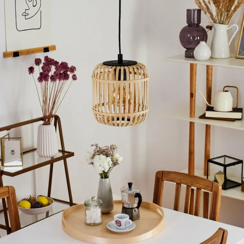 Style Boho-Chic-hofstein Suspension Sukhothai Noir, 1 lumière