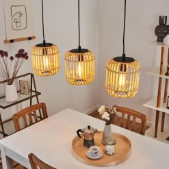 Style Boho-Chic-hofstein Suspension Sukhothai Noir, 3 lumières