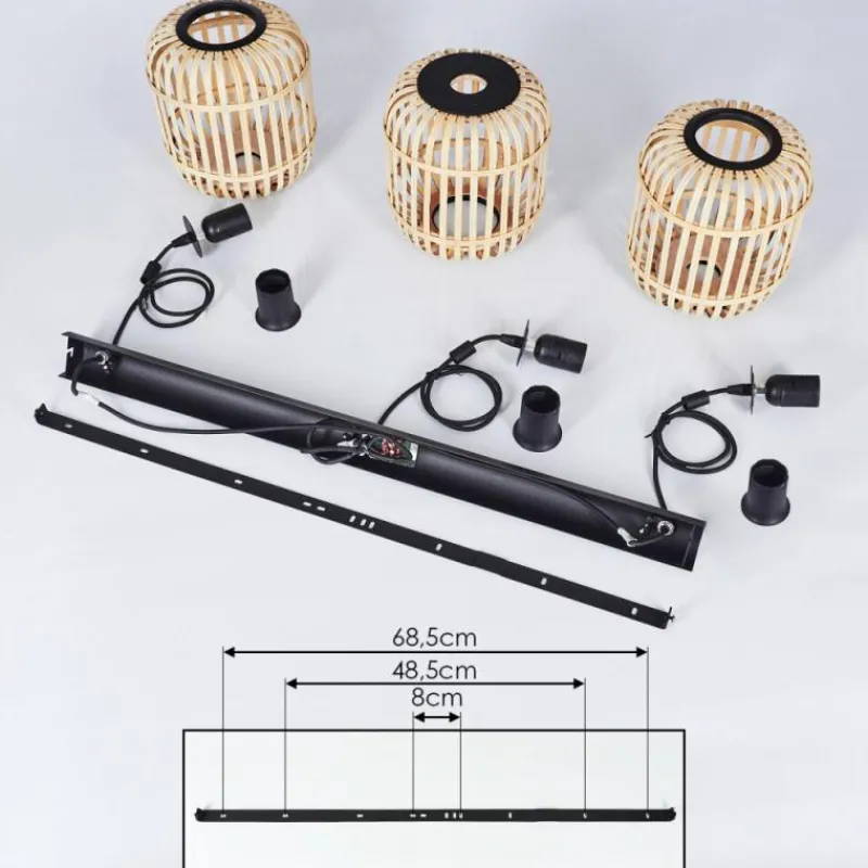 Style Boho-Chic-hofstein Suspension Sukhothai Noir, 3 lumières