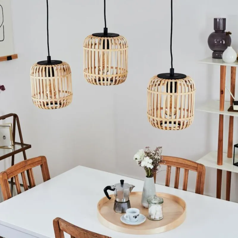 Style Boho-Chic-hofstein Suspension Sukhothai Noir, 3 lumières