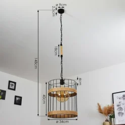 Lampes Vintages & Rétros-hofstein Suspension Sulzano Brun, Noir, 1 lumière