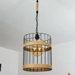 Lampes Vintages & Rétros-hofstein Suspension Sulzano Brun, Noir, 1 lumière