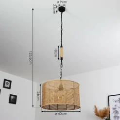 Style Boho-Chic-hofstein Suspension Sulzano Brun, Noir, 1 lumière