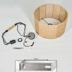 Style Boho-Chic-hofstein Suspension Sulzano Brun, Noir, 1 lumière