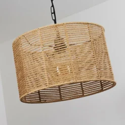 Style Boho-Chic-hofstein Suspension Sulzano Brun, Noir, 1 lumière