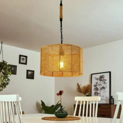 Style Boho-Chic-hofstein Suspension Sulzano Brun, Noir, 1 lumière