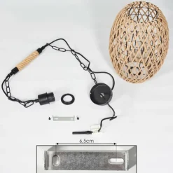 Style Boho-Chic-hofstein Suspension Sulzano Brun, Noir, 1 lumière