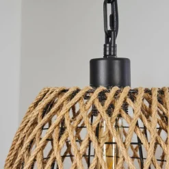 Style Boho-Chic-hofstein Suspension Sulzano Brun, Noir, 1 lumière