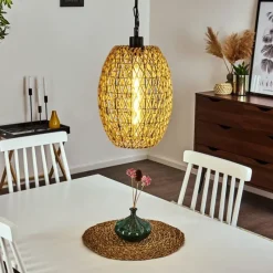 Style Boho-Chic-hofstein Suspension Sulzano Brun, Noir, 1 lumière
