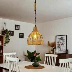 Style Boho-Chic-hofstein Suspension Sulzano Brun, Noir, 1 lumière