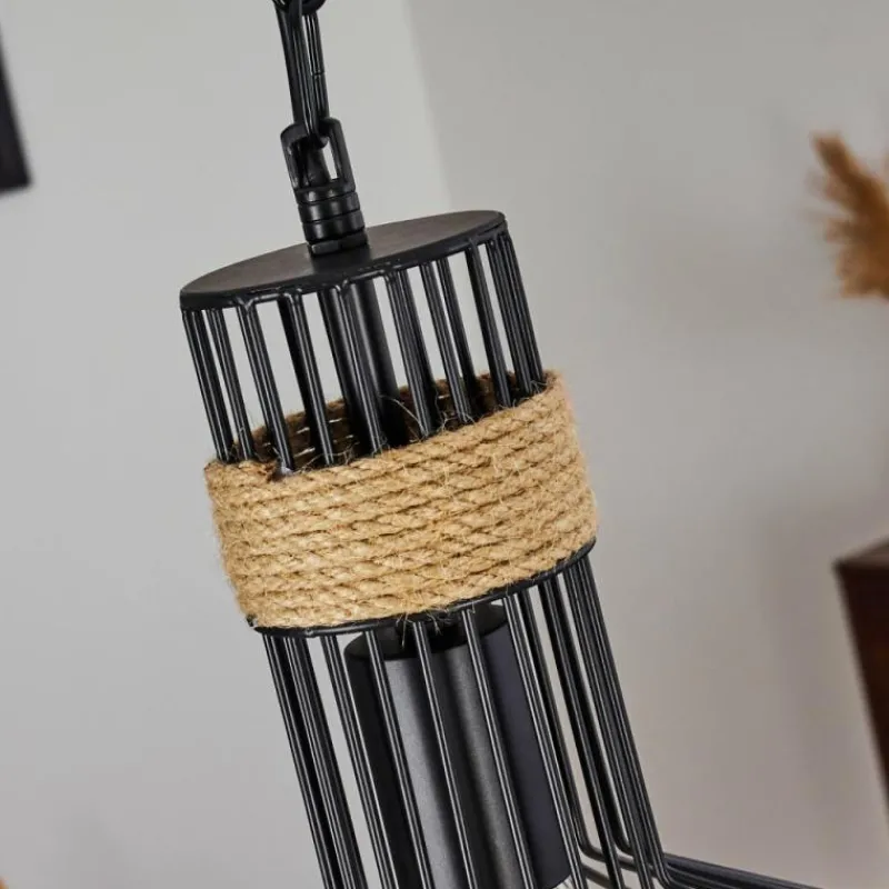 Style Boho-Chic-hofstein Suspension Sulzano Brun, Noir, 1 lumière