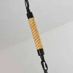 Style Boho-Chic-hofstein Suspension Sulzano Brun, Noir, 1 lumière