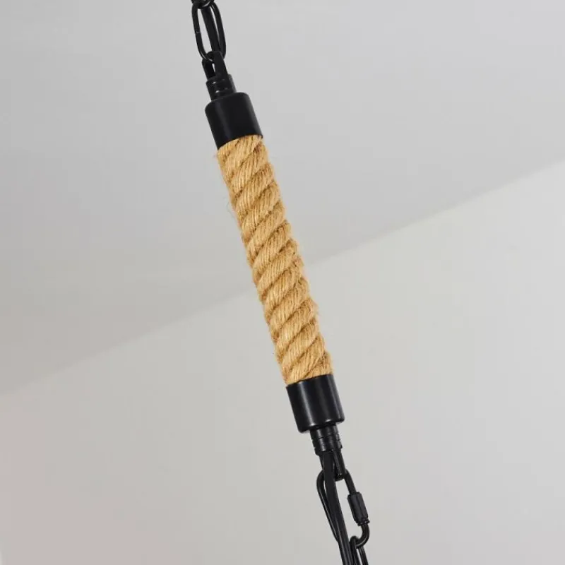Style Boho-Chic-hofstein Suspension Sulzano Brun, Noir, 1 lumière