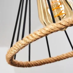 Luminaires Scandinaves-hofstein Suspension Sulzano Brun, Noir, 1 lumière