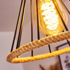 Luminaires Scandinaves-hofstein Suspension Sulzano Brun, Noir, 1 lumière