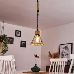 Luminaires Scandinaves-hofstein Suspension Sulzano Brun, Noir, 1 lumière