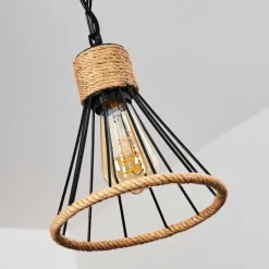 Luminaires Scandinaves-hofstein Suspension Sulzano Brun, Noir, 1 lumière