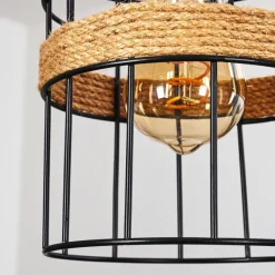 Luminaires Scandinaves-hofstein Suspension Sulzano Brun, Noir, 1 lumière