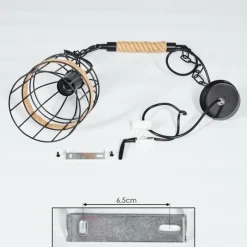 Luminaires Scandinaves-hofstein Suspension Sulzano Brun, Noir, 1 lumière