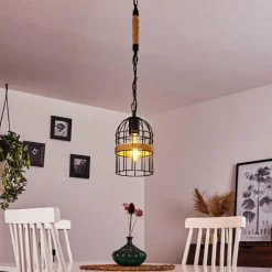 Luminaires Scandinaves-hofstein Suspension Sulzano Brun, Noir, 1 lumière