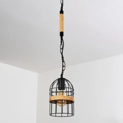 Luminaires Scandinaves-hofstein Suspension Sulzano Brun, Noir, 1 lumière