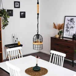 Luminaires Scandinaves-hofstein Suspension Sulzano Brun, Noir, 1 lumière