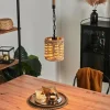 Style Boho-Chic-hofstein Suspension Sulzano Brun, Noir, 1 lumière