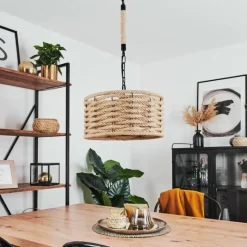 Style Boho-Chic-hofstein Suspension Sulzano Brun, Noir, 1 lumière