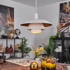 Lampes Dorées-hofstein Suspension Sundet Blanc, 1 lumière