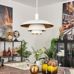 Lampes Dorées-hofstein Suspension Sundet Blanc, 1 lumière