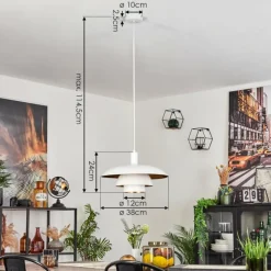 Lampes Dorées-hofstein Suspension Sundet Blanc, 1 lumière