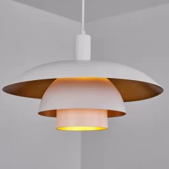Lampes Dorées-hofstein Suspension Sundet Blanc, 1 lumière