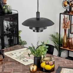 Lampes Dorées-hofstein Suspension Sundet Noir, 1 lumière