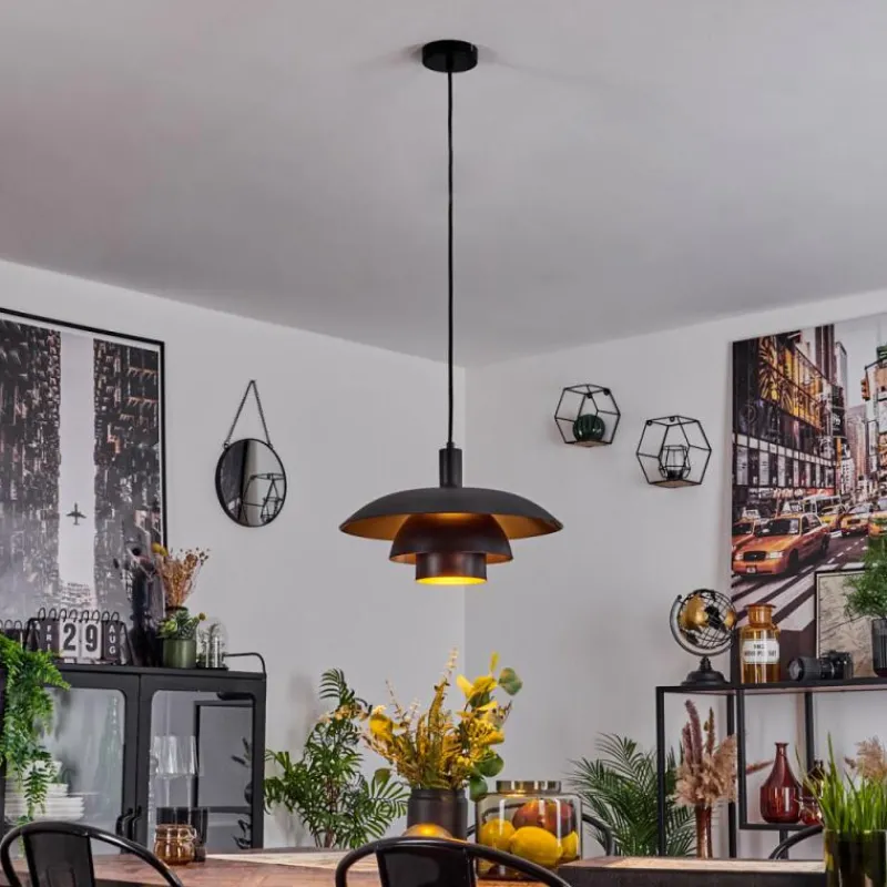 Lampes Dorées-hofstein Suspension Sundet Noir, 1 lumière