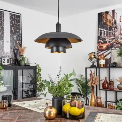 Lampes Dorées-hofstein Suspension Sundet Noir, 1 lumière