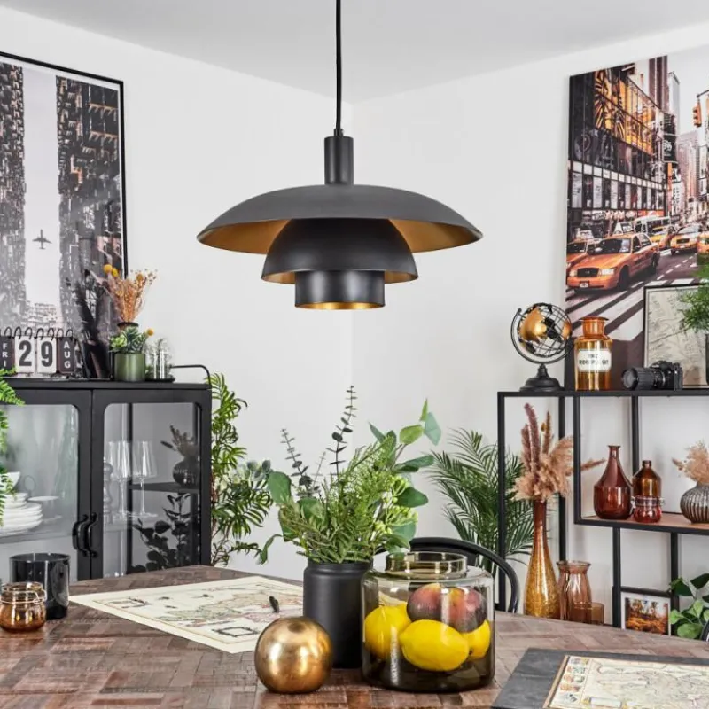 Lampes Dorées-hofstein Suspension Sundet Noir, 1 lumière