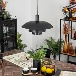 Luminaires Scandinaves-hofstein Suspension Sundet Noir, 1 lumière