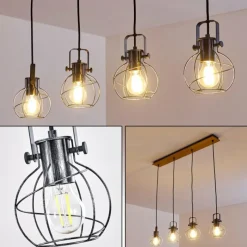 Lampes Vintages & Rétros-Luminaires Trio Suspension Sundsvall Brun, Noir, 4 lumières