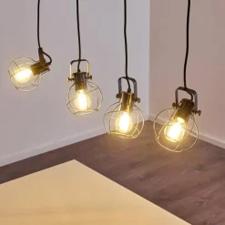 Lampes Vintages & Rétros-Luminaires Trio Suspension Sundsvall Brun, Noir, 4 lumières