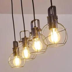 Lampes Vintages & Rétros-Luminaires Trio Suspension Sundsvall Brun, Noir, 4 lumières