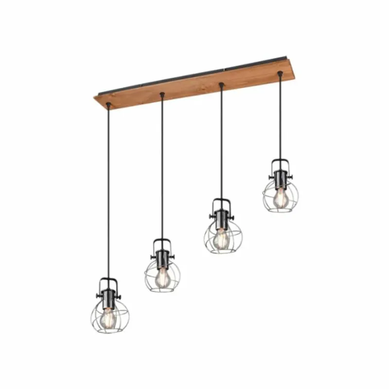 Lampes Vintages & Rétros-Luminaires Trio Suspension Sundsvall Brun, Noir, 4 lumières