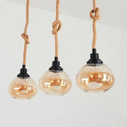 Lampes Vintages & Rétros-hofstein Suspension Sunnyvale Écru, Noir, 3 lumières