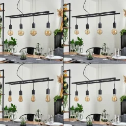 Lampes Vintages & Rétros-hofstein Suspension Susillon Noir, 4 lumières