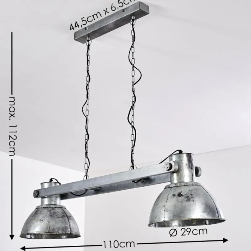 Lampes Industrielles-hofstein Suspension Svanfolk Gris, Rouille, 2 lumières