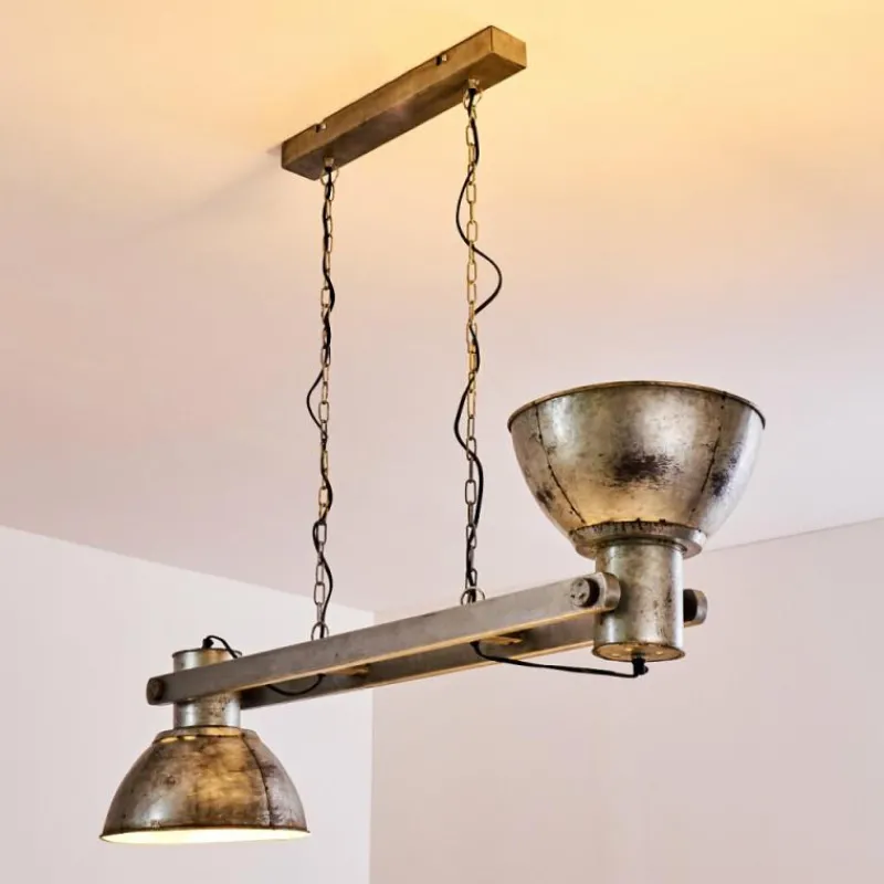 Lampes Industrielles-hofstein Suspension Svanfolk Gris, Rouille, 2 lumières