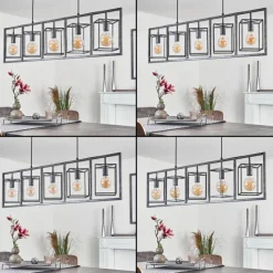 hofstein Suspension Svene Gris, Noir, 5 lumières